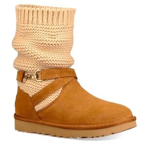 UGG Purl women’s Suede & Knit Strap Boots